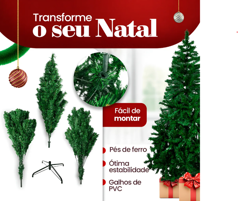 Árvore De Natal 1.50mt 280 galhos  Pinheiro
